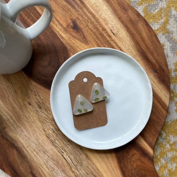 Handmade resin stud earrings. Gorgeous in the sunlight! - Picture 3 of 4